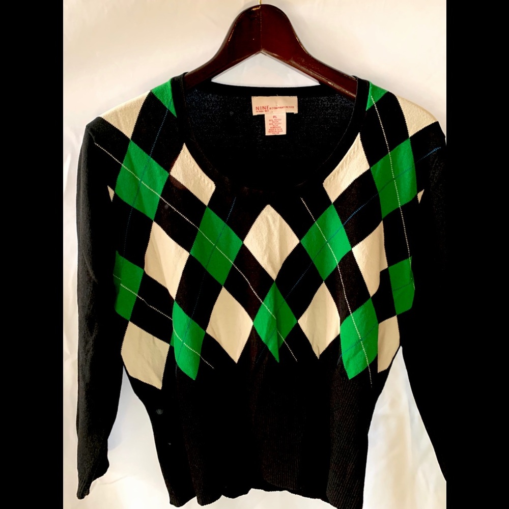 Nine and Company Argyle sweater petite large